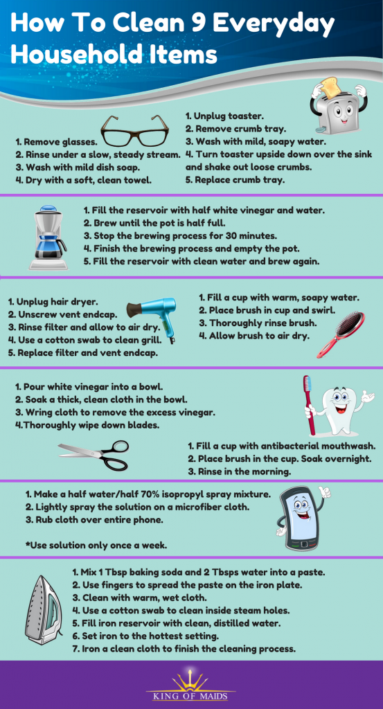 How to clean 9 everyday household items [infographic]